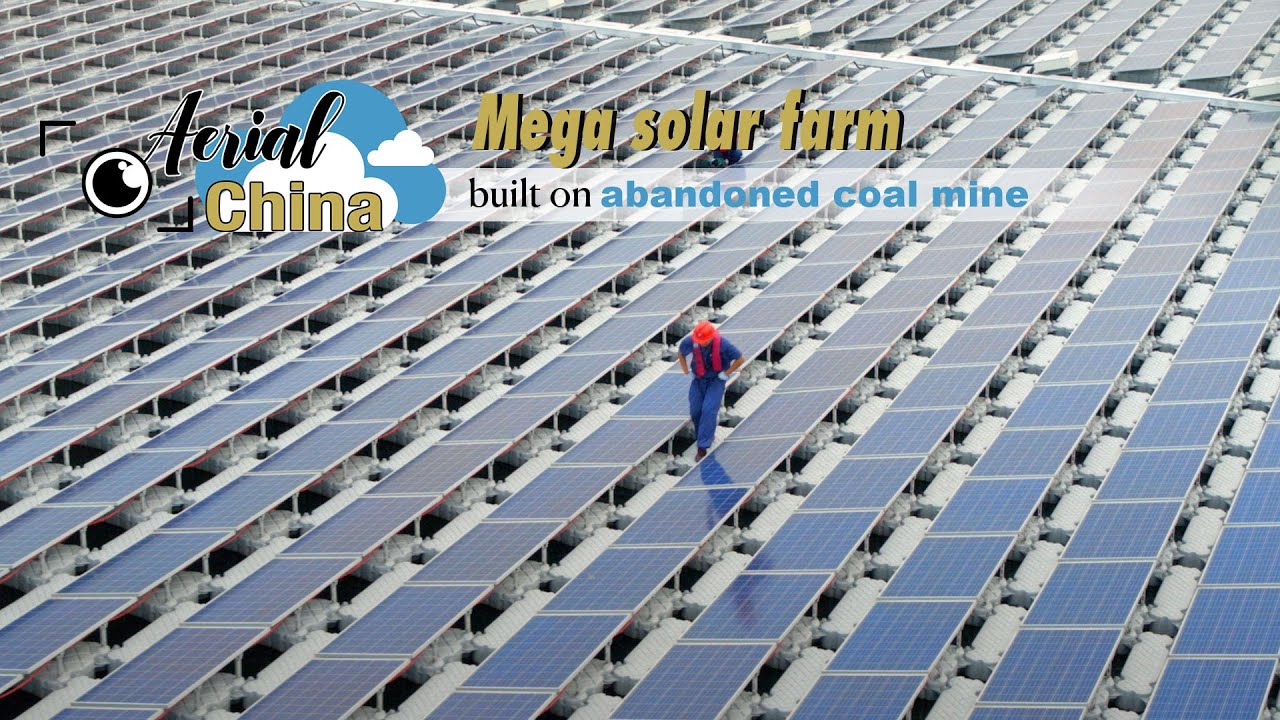 Aerial China: Mega solar farm built on abandoned coal mine - The Global ...