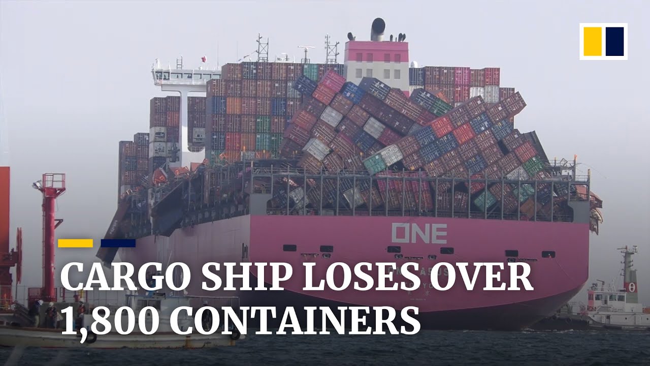 Cargo ship loses more than 1,800 containers in Pacific storm The