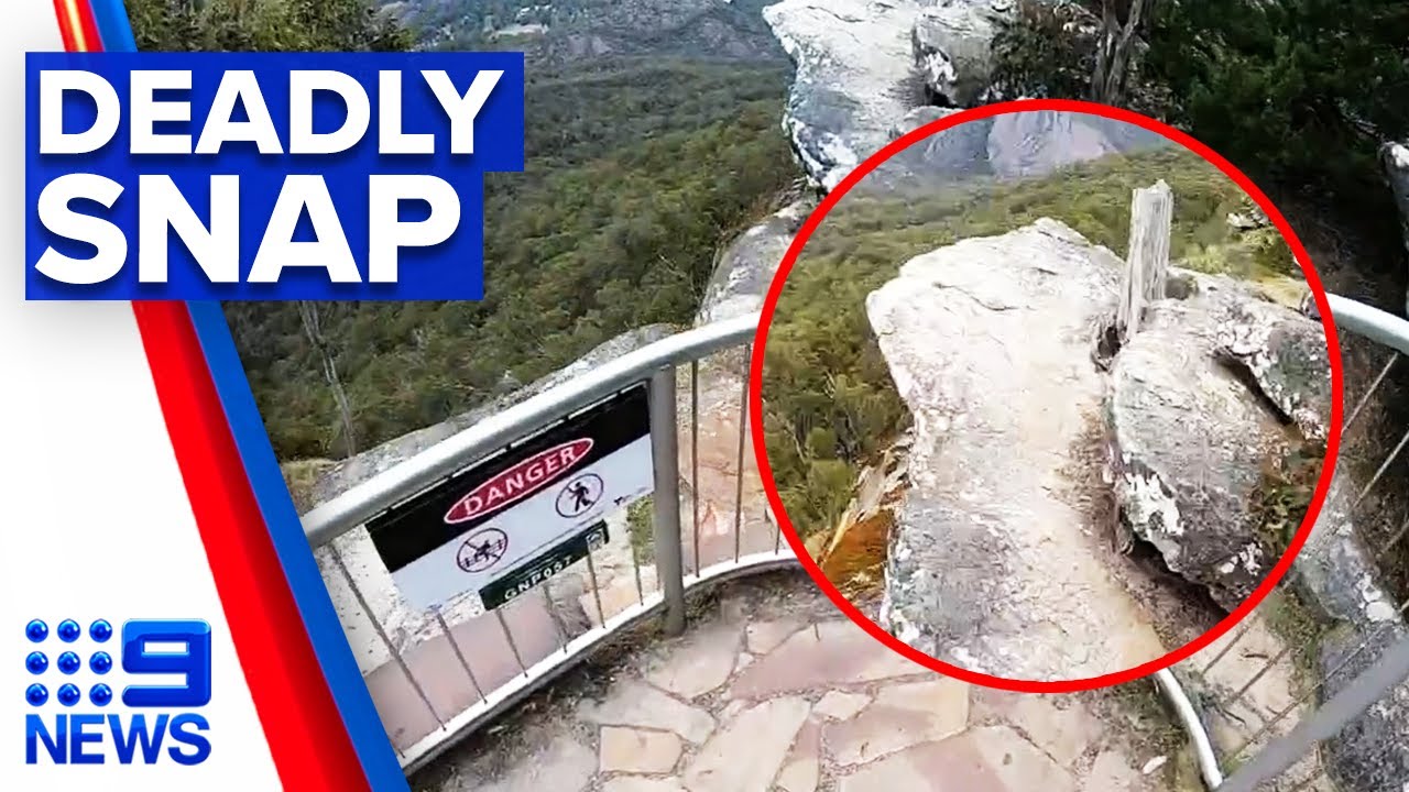 Woman falls off cliff for dangerous photo opportunity 9 News