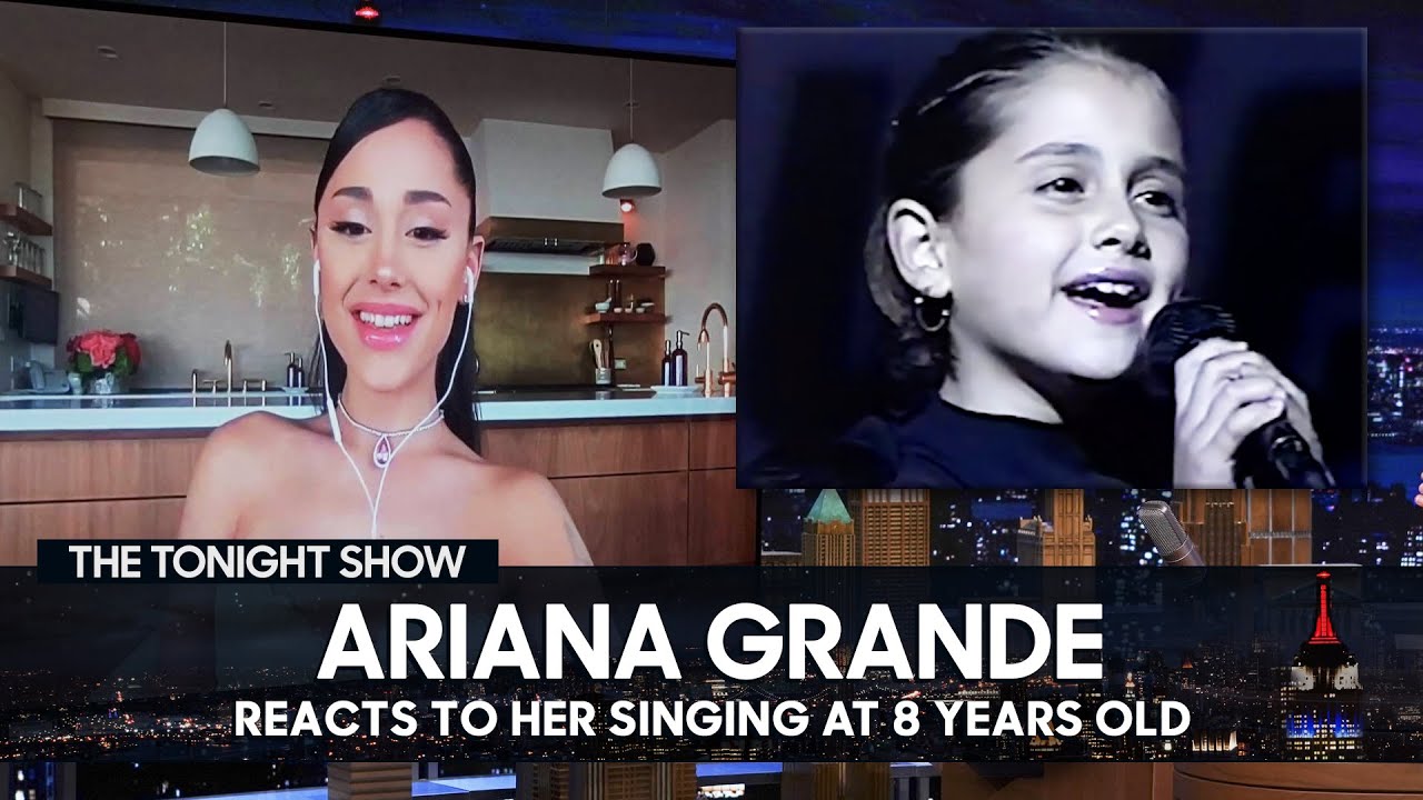 Ariana Grande Reacts to Footage from Her First Singing Gig at 8 Years
