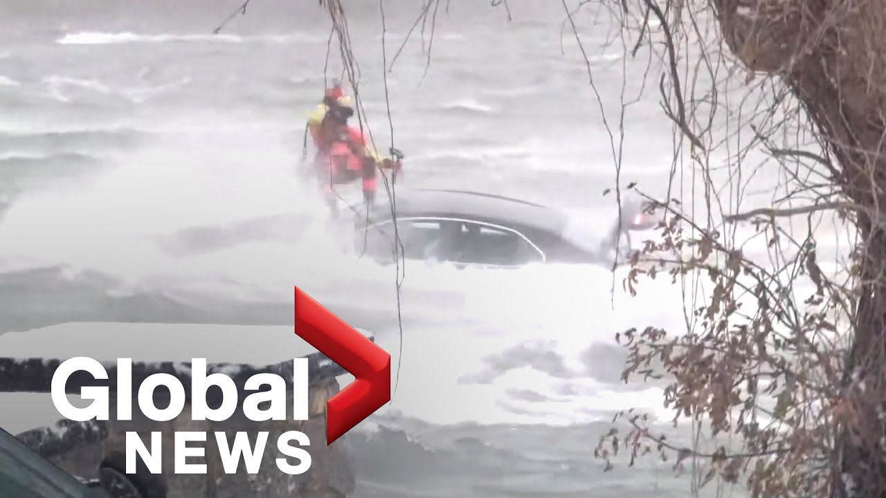 Police investigating how car ended up stuck near brink of Niagara Falls