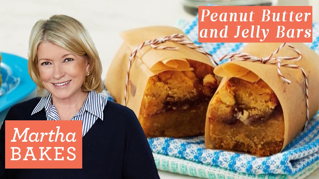 Martha Stewarts Peanut Butter and Jelly Bars Martha Bakes Recipes