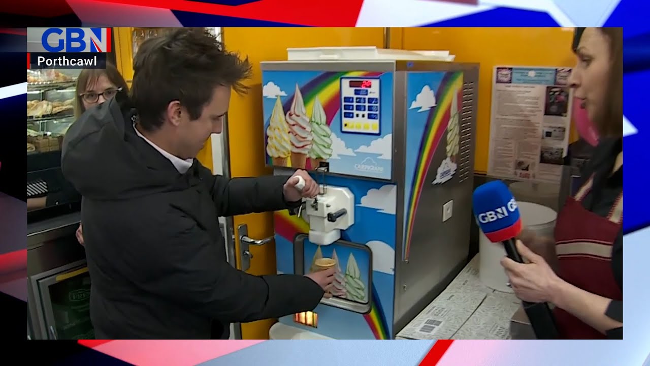 On Your Doorstep Bradley Harris tries pouring ice cream at the Piccolo