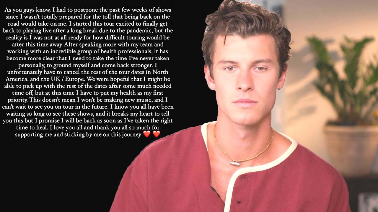 Shawn Mendes Tour CANCELED to Focus on Mental Health The Global Herald