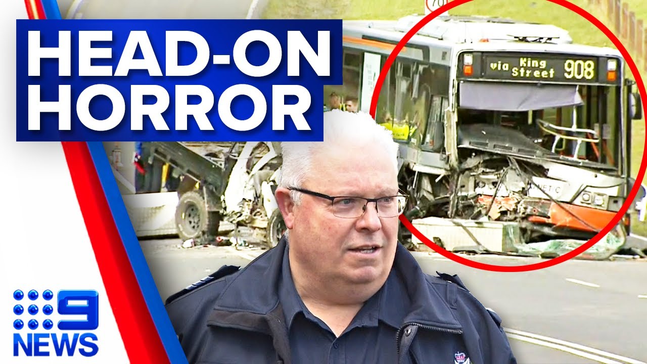 Man dies after ute slams head-on into a bus | 9 News Australia - The ...