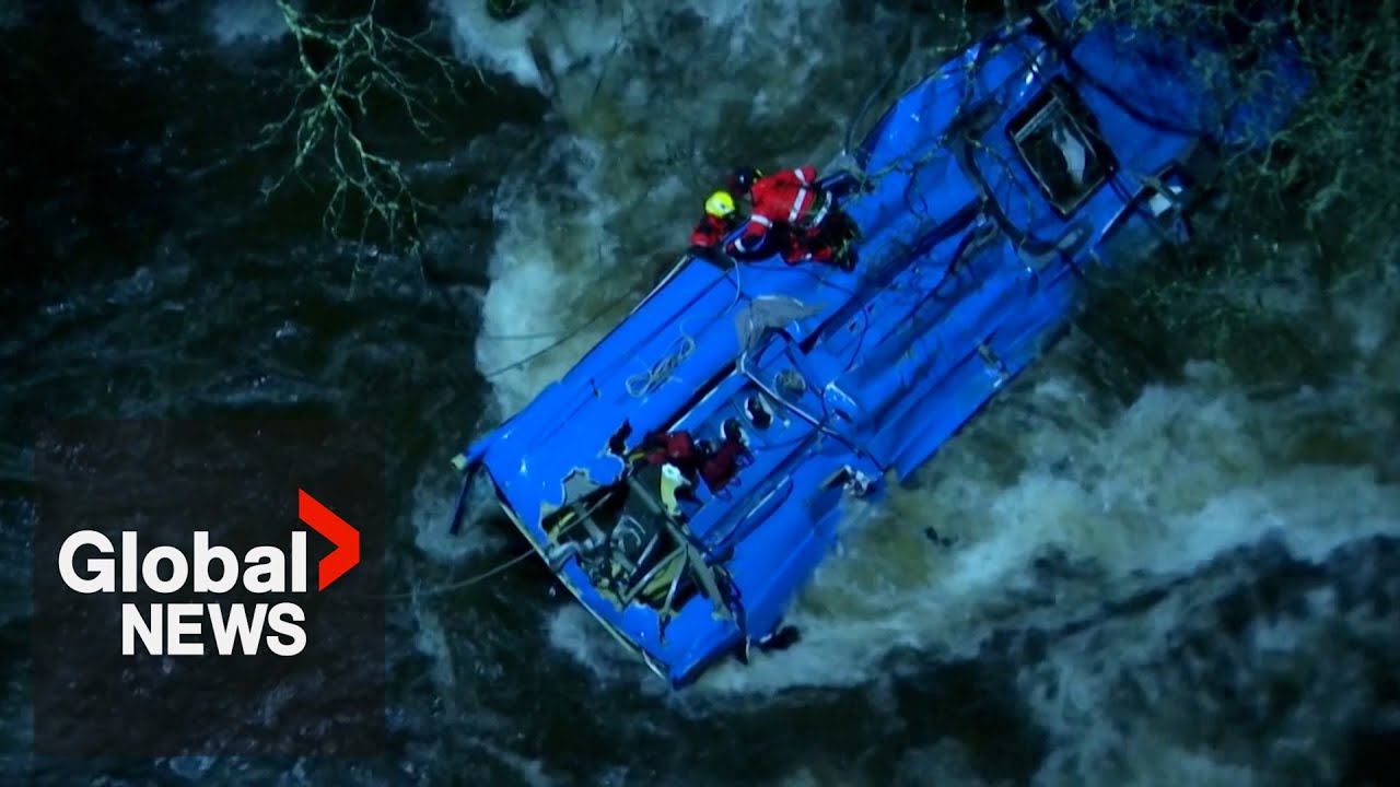 6 dead after bus plunges off bridge into river in Spain - The Global Herald