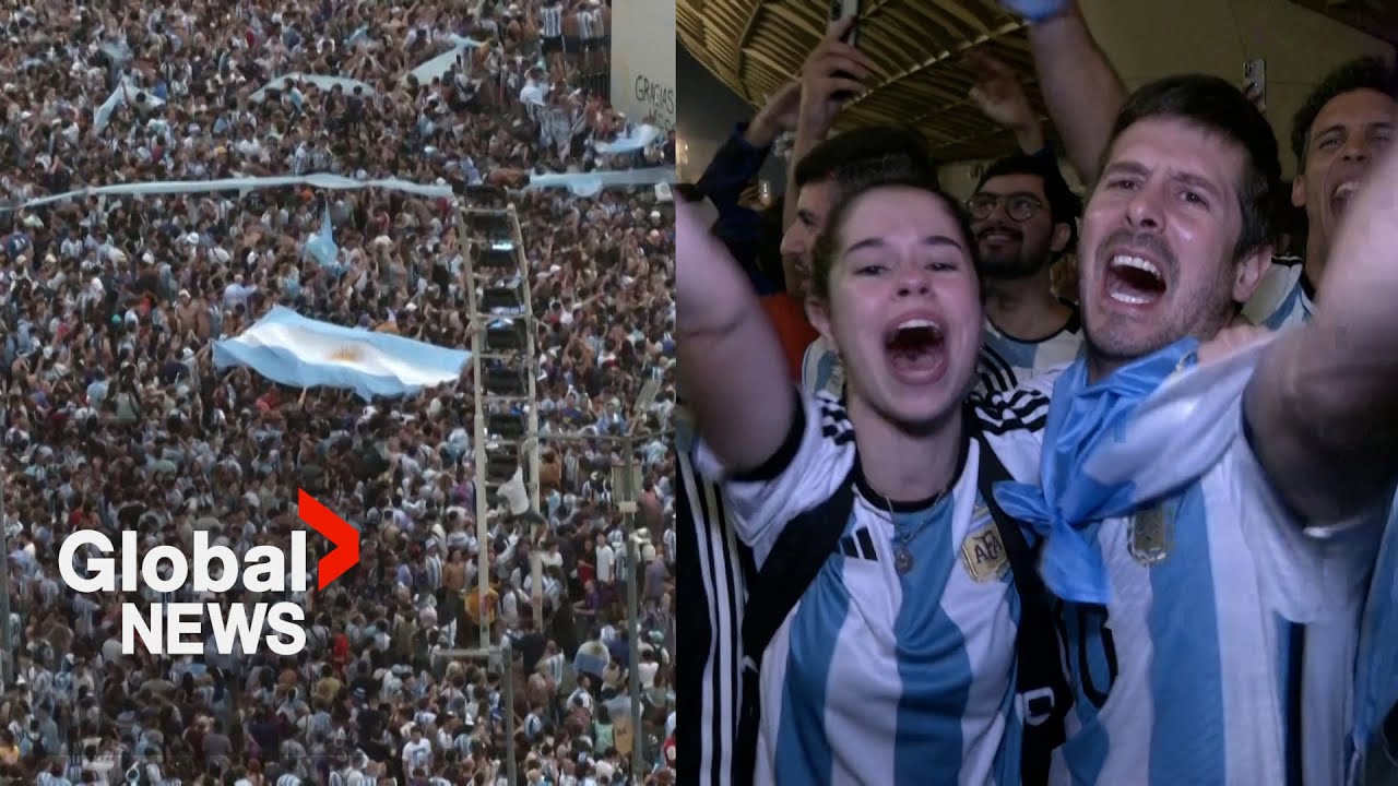 World Cup 2022: Argentina fans erupt into celebrations after 3-0 ...