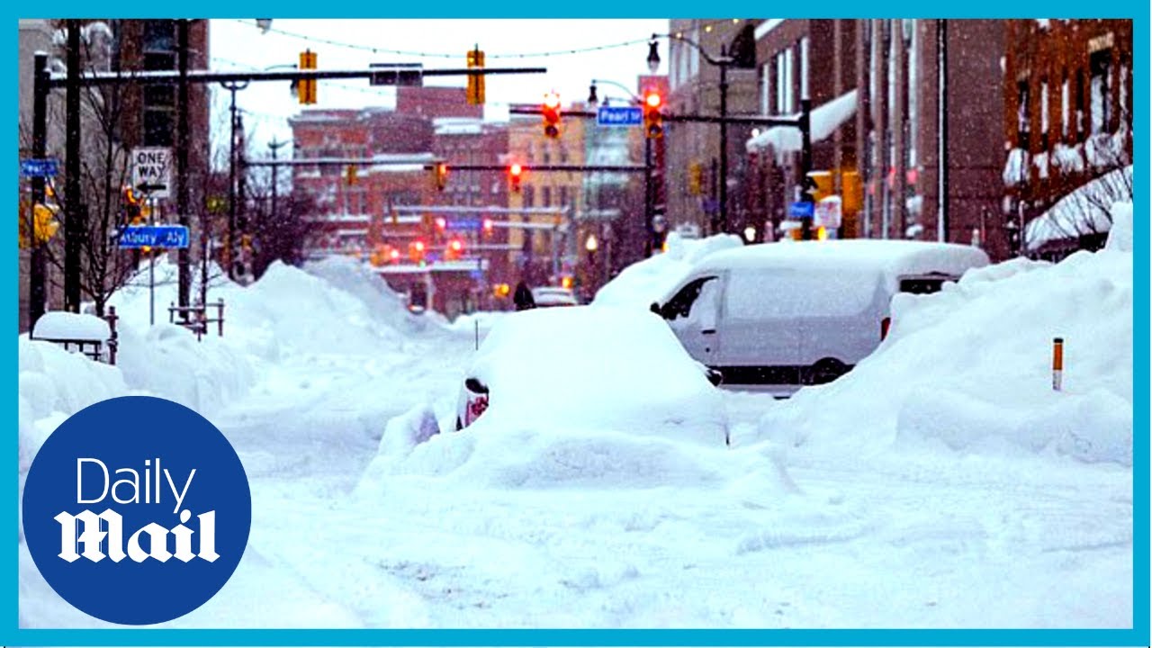 New York weather: Drone video reveals massive scale of snow storm ...