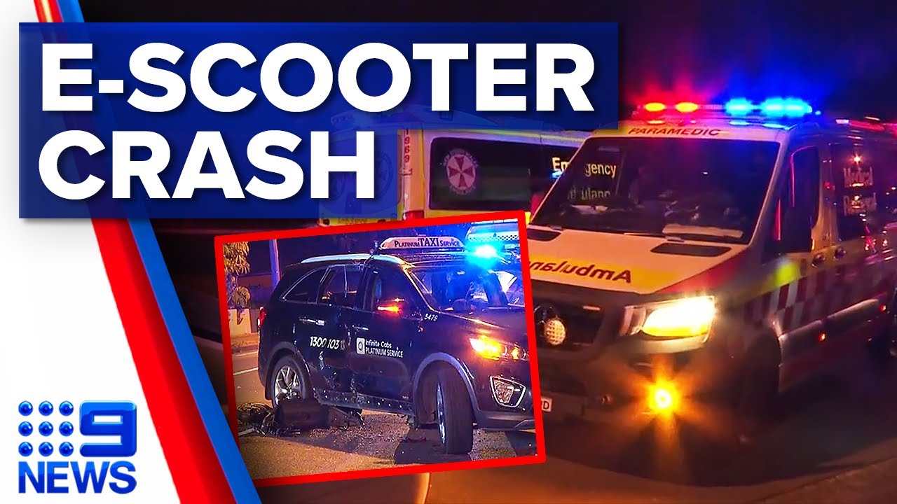Man fighting for life after e-scooter collides with car | 9 News ...