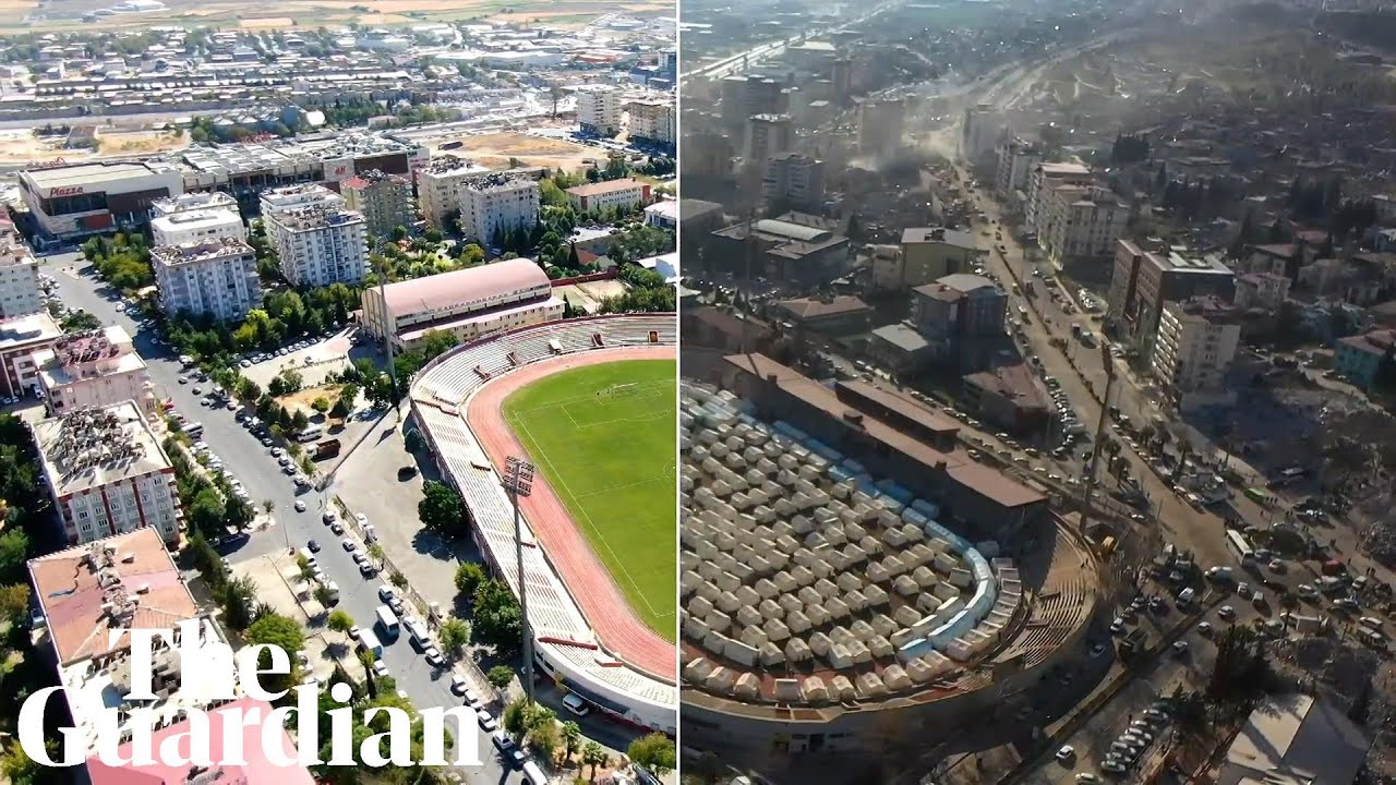 Before and after drone footage shows extent of devastation in quakes ...