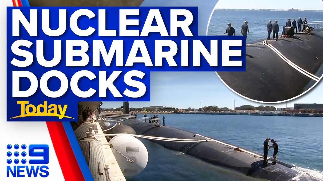 US nuclear submarine docks at Perth amid historic AUKUS deal 9 News