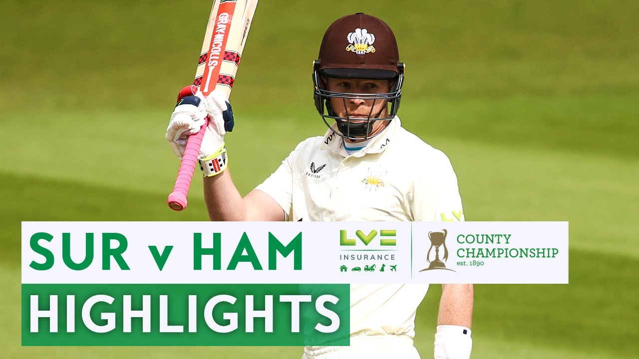 Ollie Pope Hits 93Ball Century Surrey v Hampshire LV= County