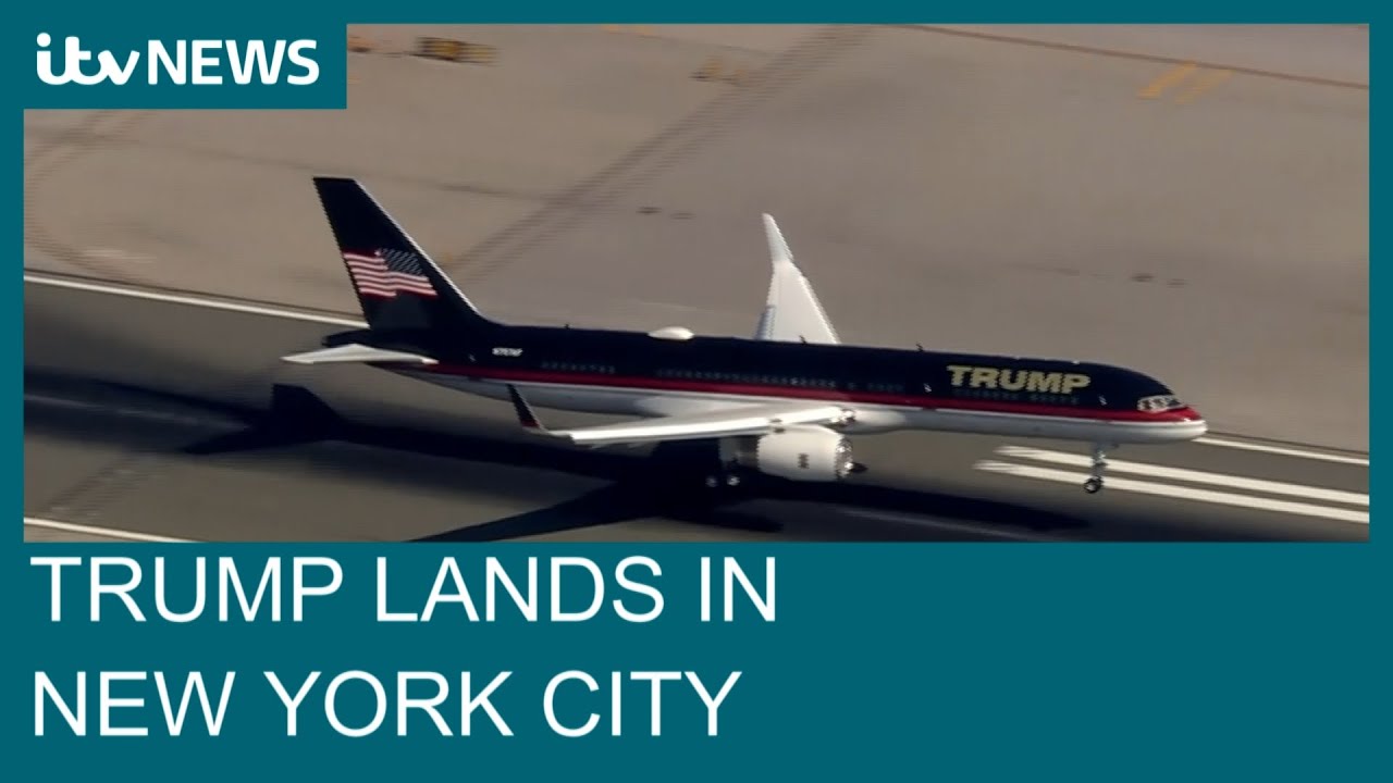 Donald Trump arrives in New York ahead of court hearing | ITV News ...