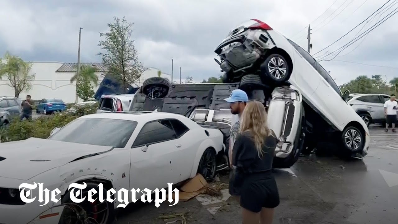 Florida tornado Moment car flipped into midair as brutal storms rip