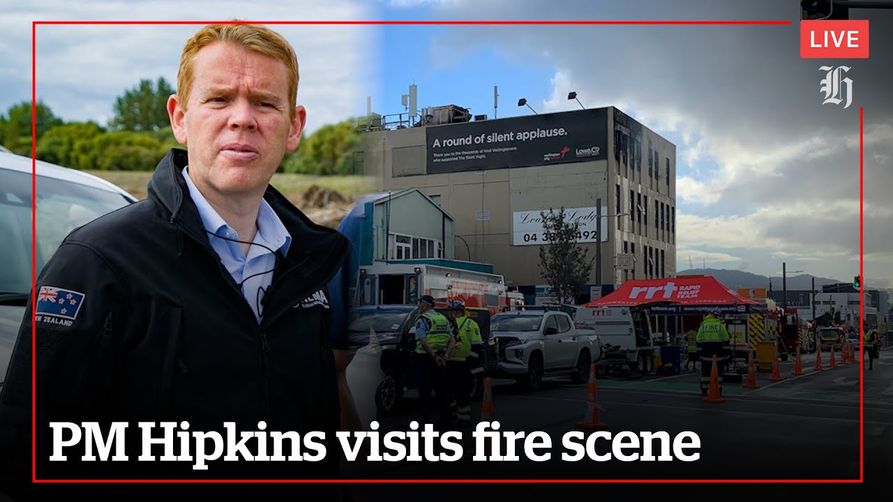 PM Hipkins visits Wellington Loafers Lodge fire scene