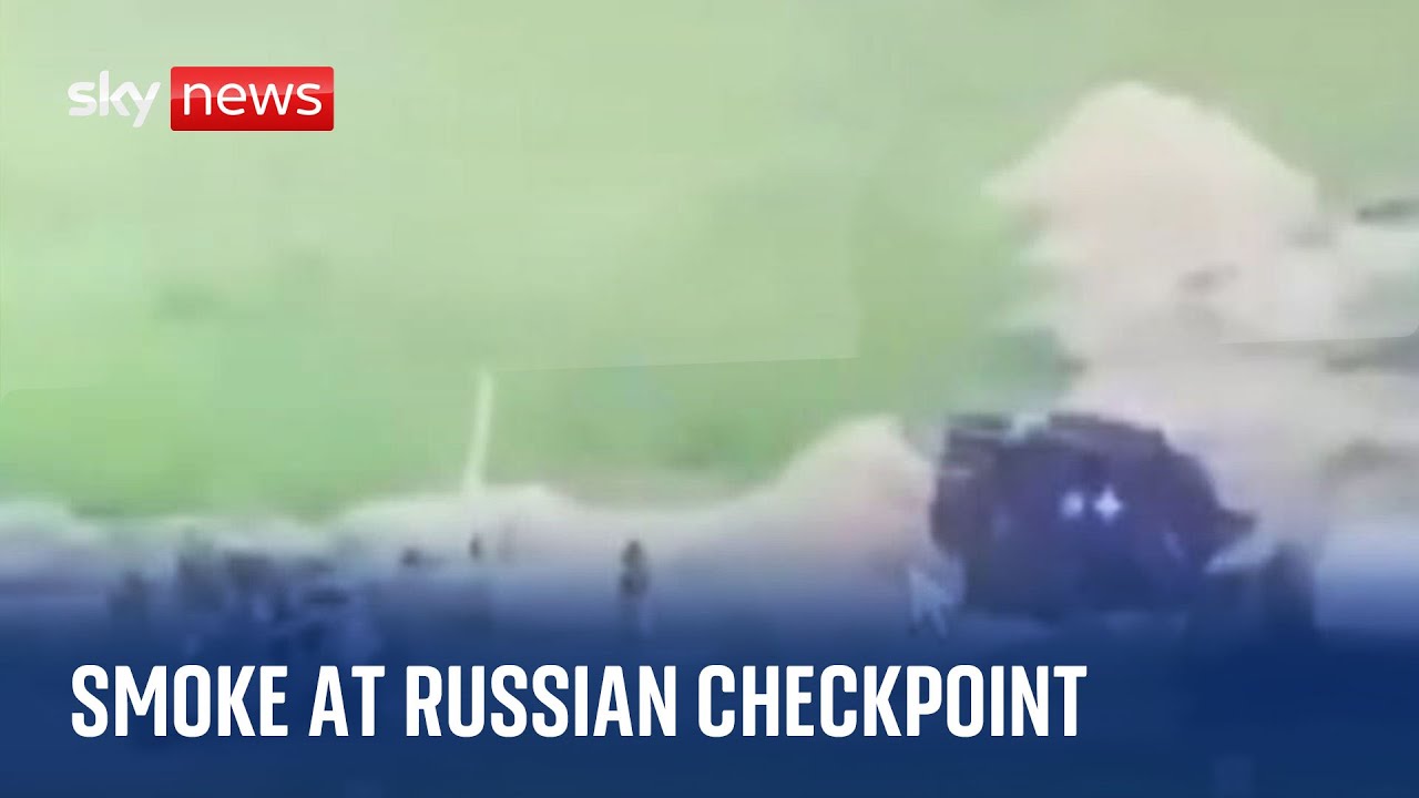 Ukraine war: Military vehicles seen at checkpoint as Russians allegedly