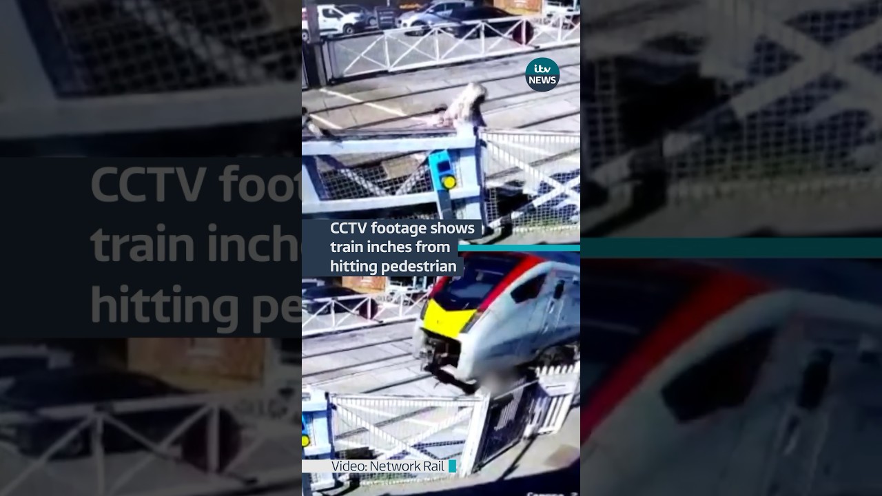 Shocking footage shows pedestrians running across a level crossing # ...