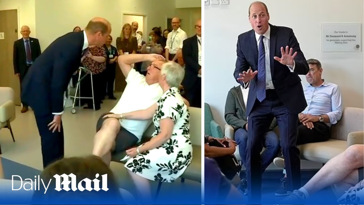 'You're a tall bugger!' Funny moment man reacts to Prince William's ...