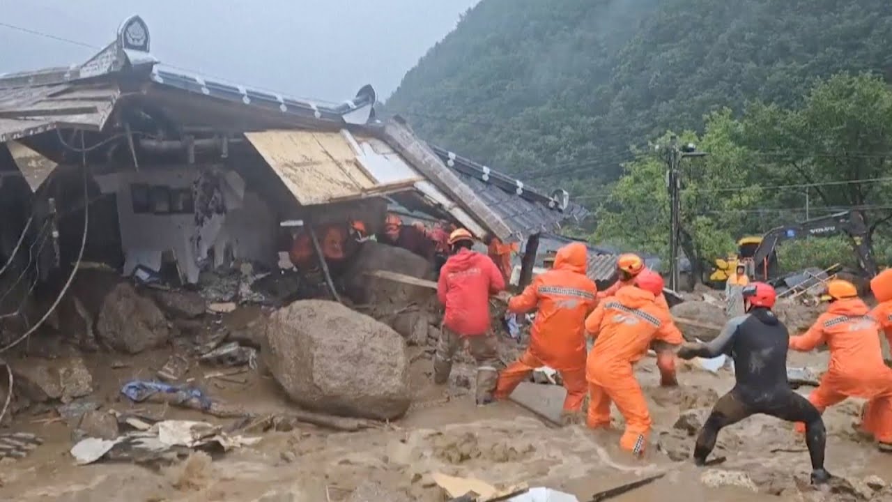 People trapped in flooded tunnel as heavy rain hits South Korea - The ...