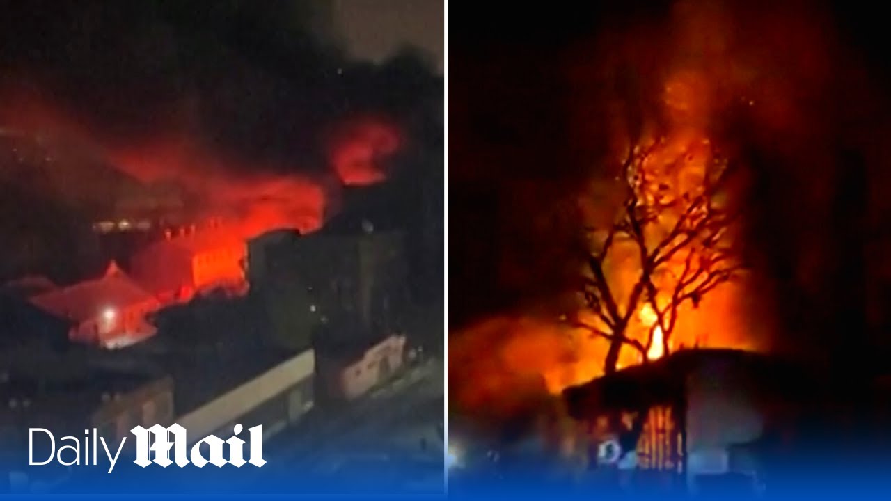 Terrifying moment blaze rips through Johannesburg apartment block ...
