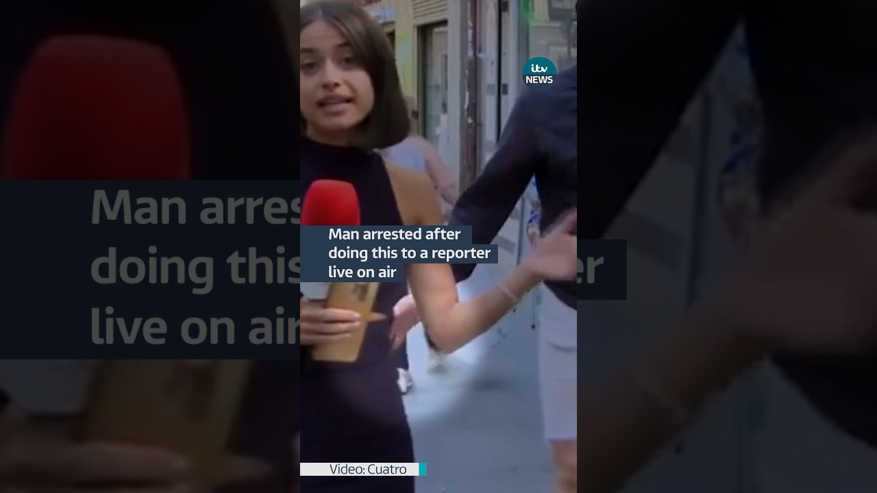 A man has been arrested after touching a reporter live on air #itvnews ...