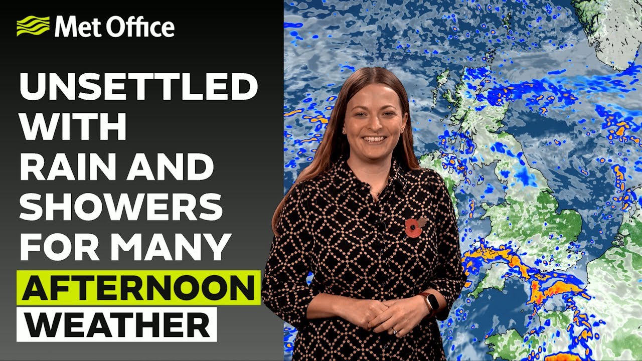 28/10/23 Heavy and thundery showers. Afternoon Weather Forecast UK