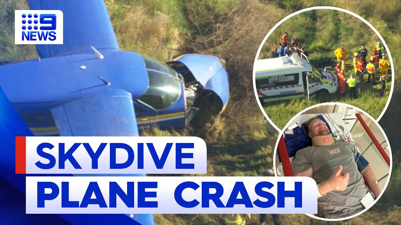 Skydiving aircraft crashes with 17 people onboard 9 News Australia
