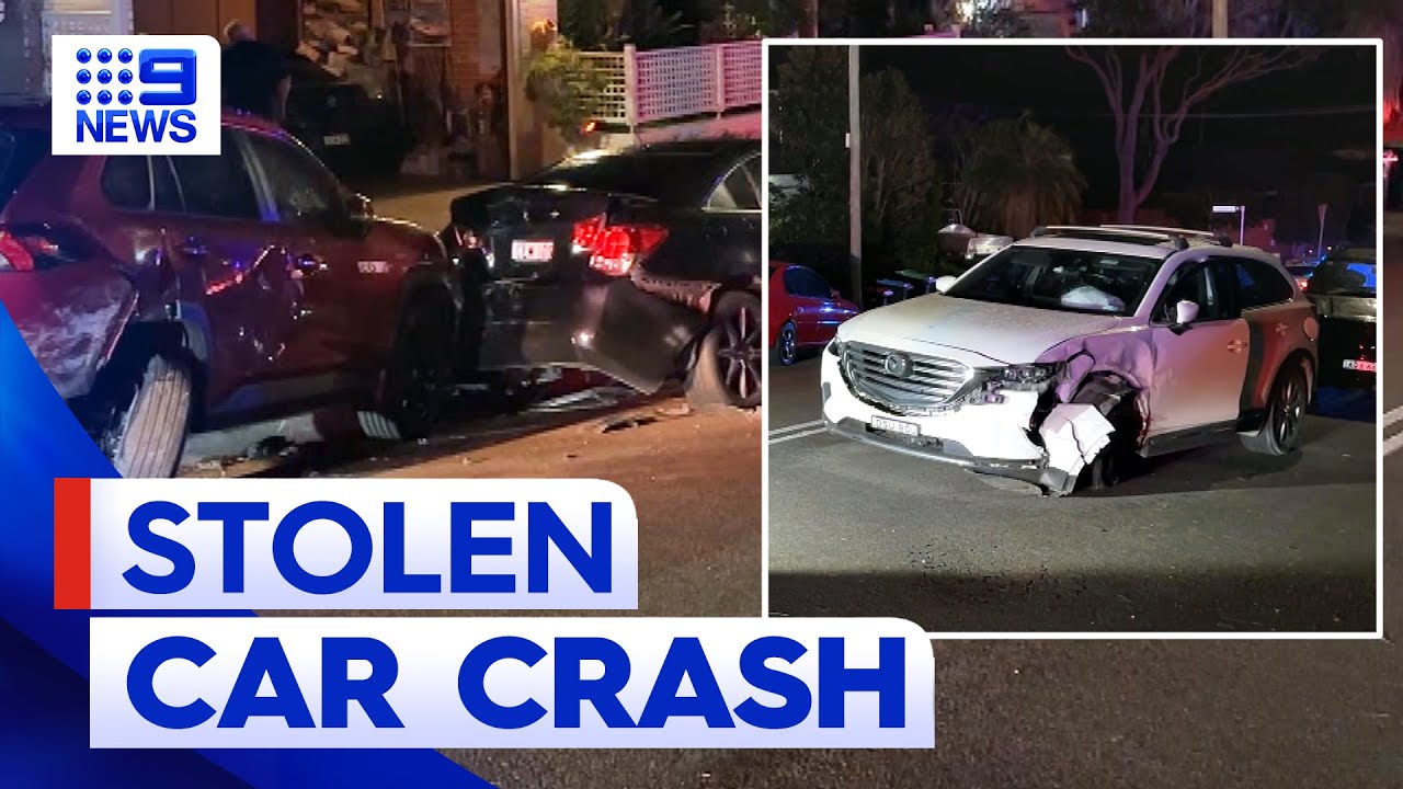 Two men on the run after stolen car crash | 9 News Australia - The ...