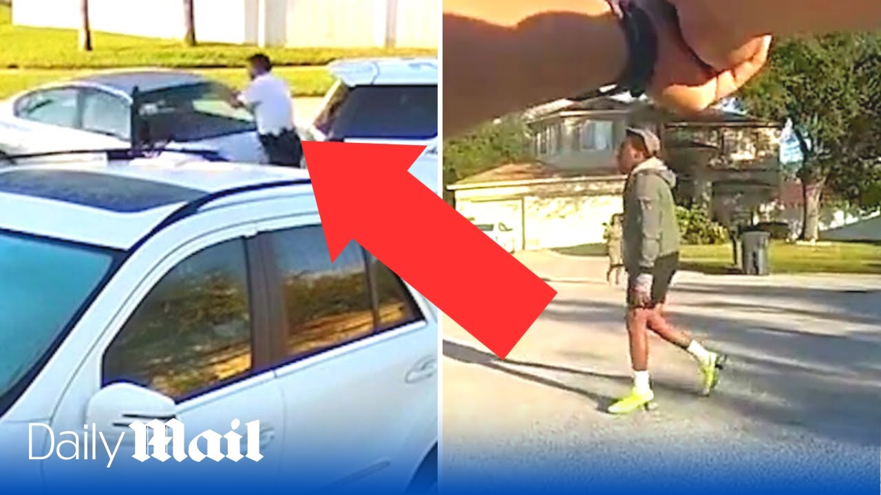 Shocking moment Florida man hits police officers with car and then gets ...