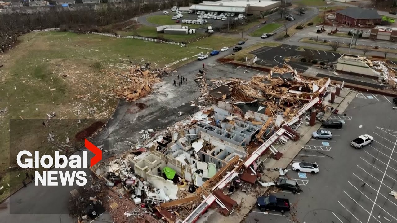 Tennessee tornadoes Drone video shows the devastation as crews clean