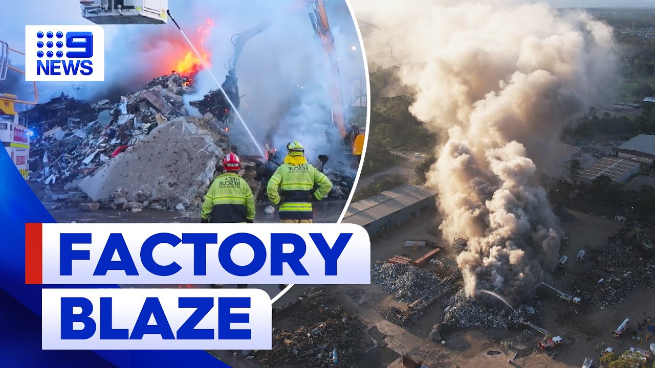 Metal factory fire spews toxic smoke in Sydney’s west | 9 News ...