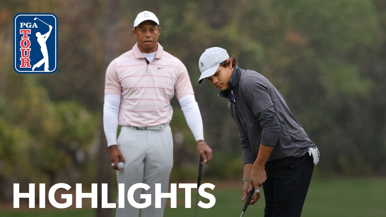 Tiger and Charlie Woods shoot 11under 61 Round 2 PNC Championship