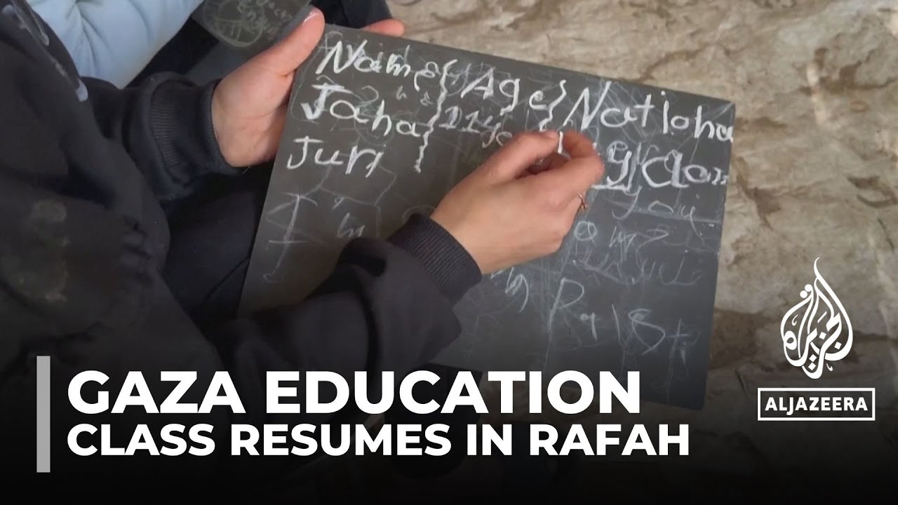 Class resumes in Rafah: Displaced teacher gives lessons in a tent - The ...